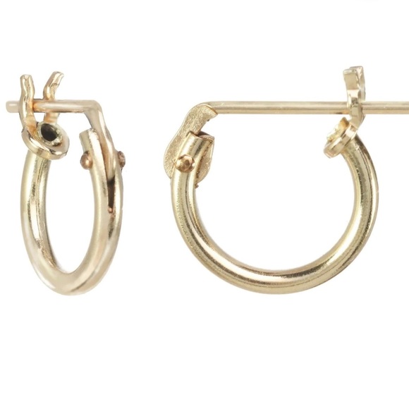 Kozakh Thin Micro Hoops Earrings - Picture 2 of 4